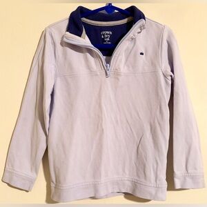 Crown & Ivy Kids Baby Blue & Navy Long Sleeve Quarter Zip Pullover Size 4T